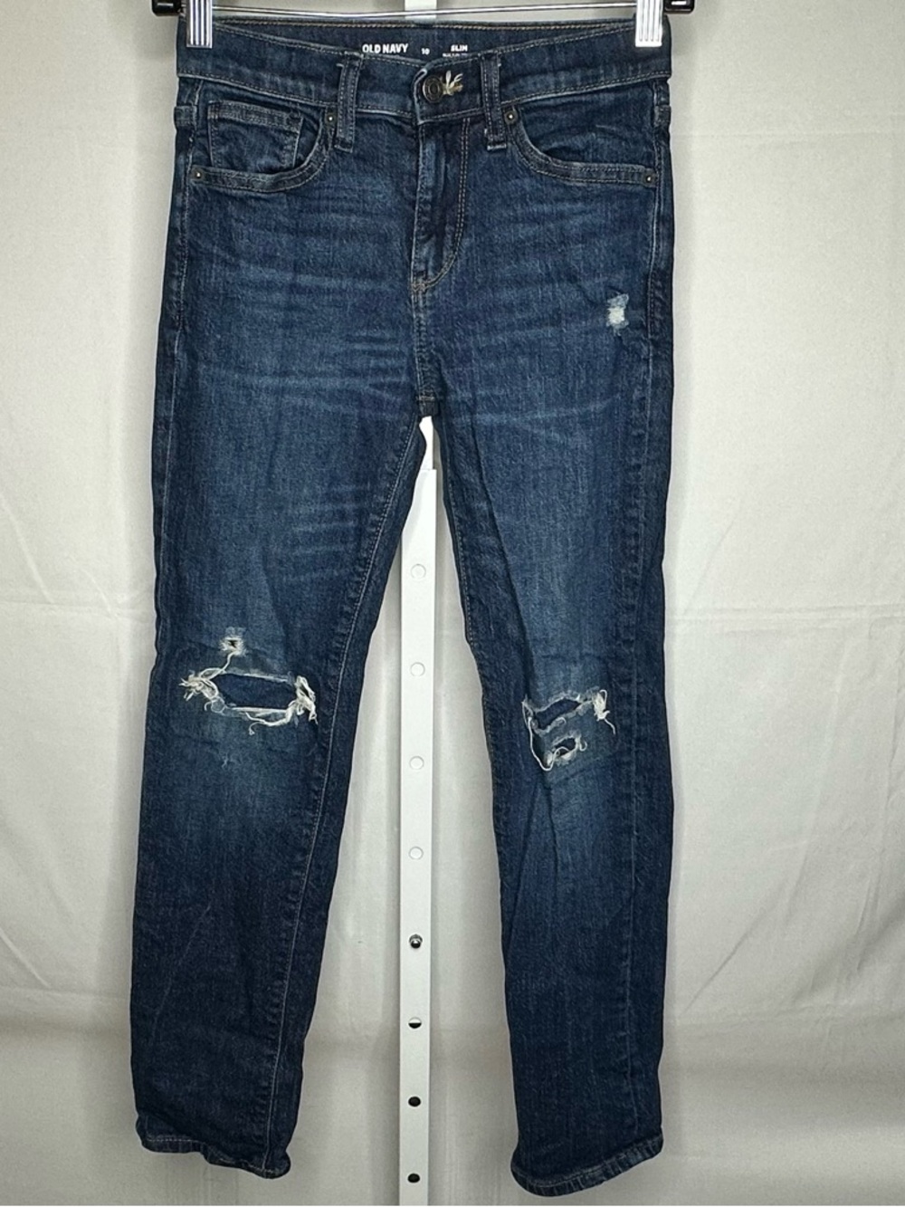Old Navy Dark Blue Skinny Jeans with Knee Distressing